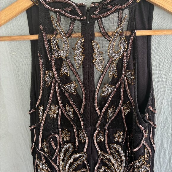 Aidan Mattox Beaded Cocktail Midi Dress - Picture 4 of 6